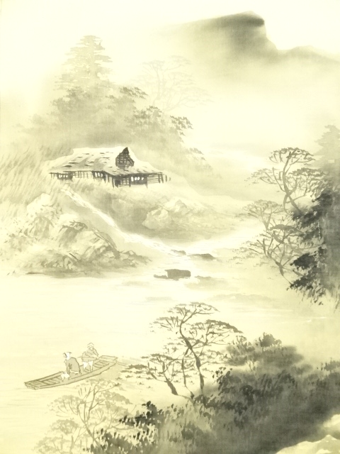 道具 ] - 道具 晴峰筆 山水図 肉筆絹本掛軸 | ネットショップ圭